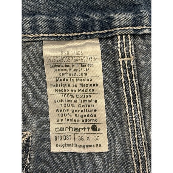 VTG Carhartt B13 DST Denim Jeans 38x30 Original Dungaree Fit Carpenter Workwear - Picture 3 of 9